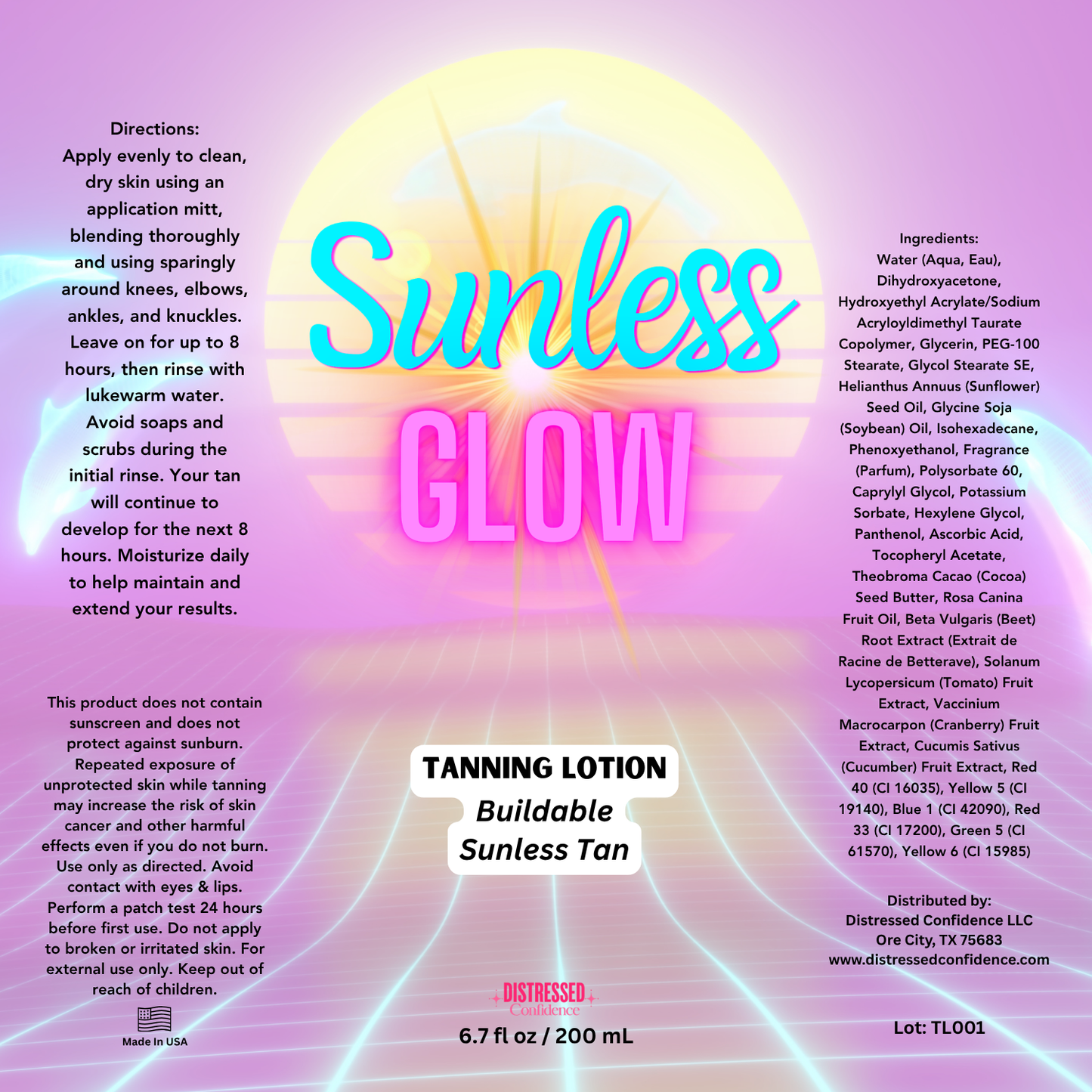 Sunless Glow Tanning Lotion