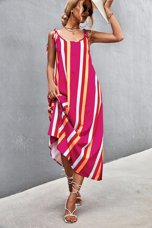  Striped Scoop Neck Cami Dress - Distressed Confidence